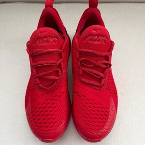 Nike Air Max 270 University Triple Red Running Shoes (CW6987-600) Youth Size 6Y